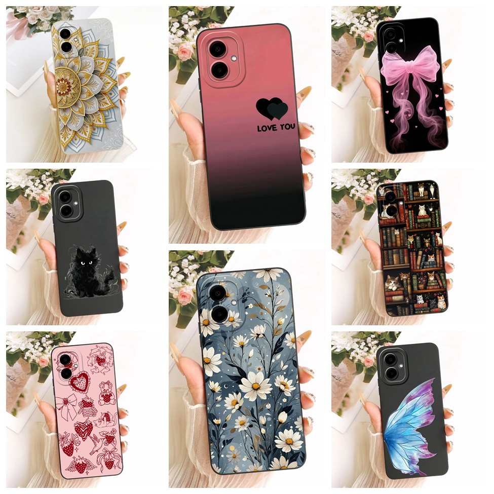 สําหรับ Samsung Galaxy A06 4G A065F A065M สําหรับ Samsung A06 4G ฝาครอบความงามแฟชั่นการ์ตูน 2D ทาสีซ