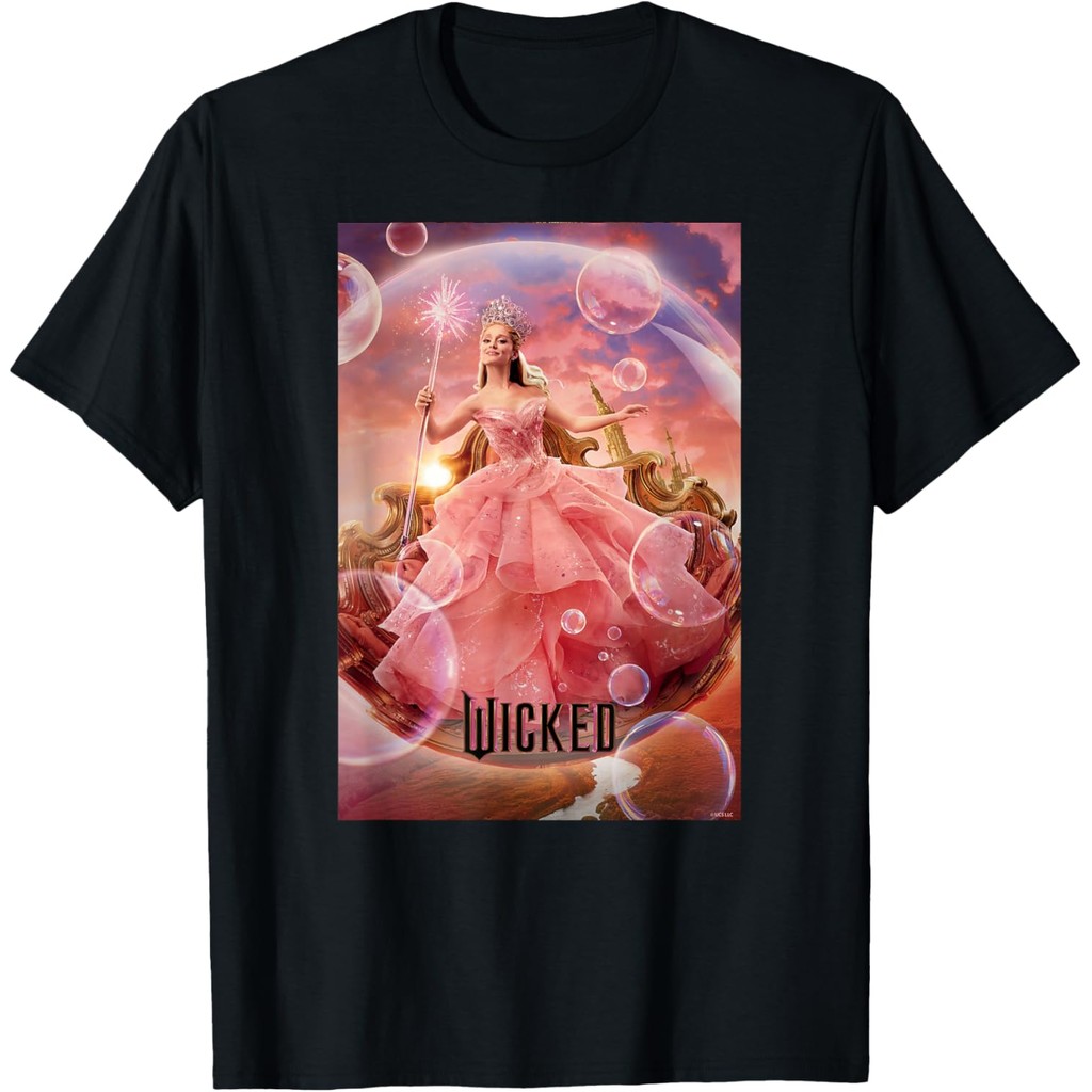 เสื้อยืดโปสเตอร์ Wicked Glinda Bubble สําหรับผู้ใหญ่