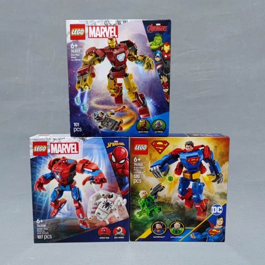 Lego Superhero Superhero 76302 Iron Man 76307 Spiderman 76308 Mecha Wars ประกอบบล็อกตัวต่อ