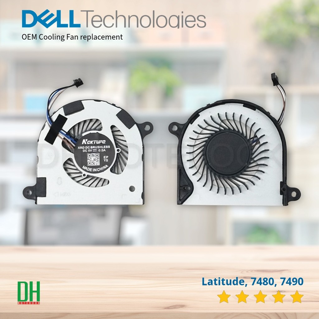 พัดลมระบายความร้อน โน๊ตบุ๊ค DELL Latitude 7480/7490 อะไหล่ OEM คุณภาพสูง 4 pin สำหรับซ่อม/เปลี่ยน พัดลม CPU