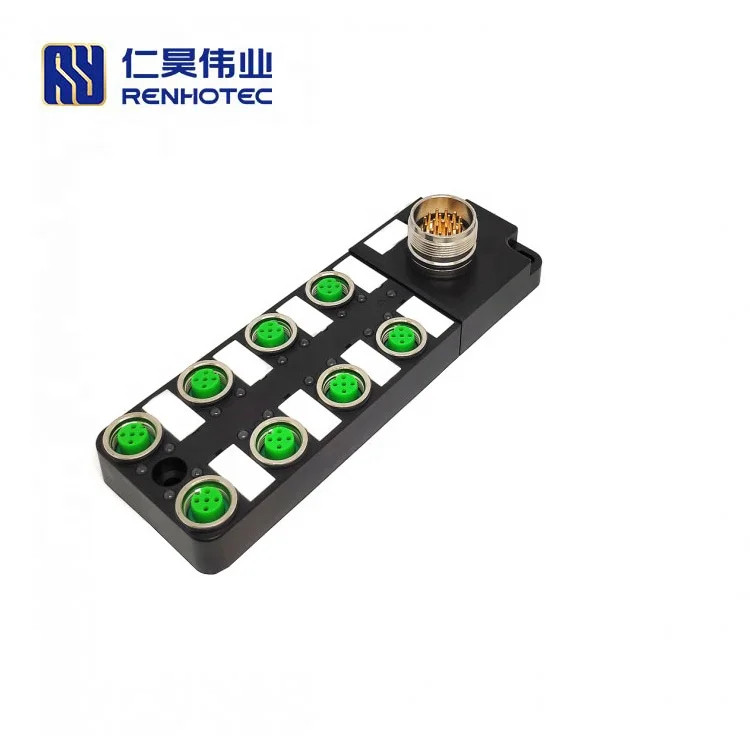 คุณภาพสูง 8 วิธีไฟฟ้ากล่องกระจาย M12 Connector 5 Pin สกรู M23 19 Pin ซ็อกเก็ตชาย
