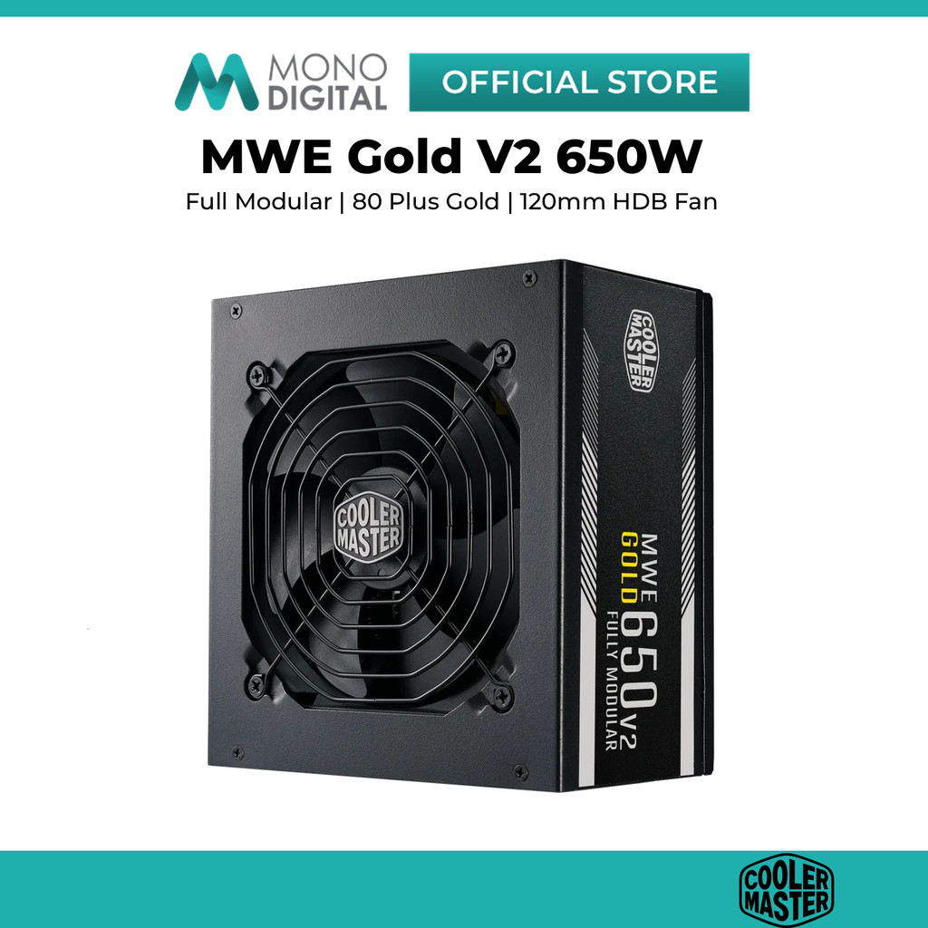 COOLER MASTER MWE GOLD V2 650W พาวเวอร์ซัพพลาย 80 PLUS GOLD พร้อมพัดลม HDB 120 มม. / FULL MODULAR CA