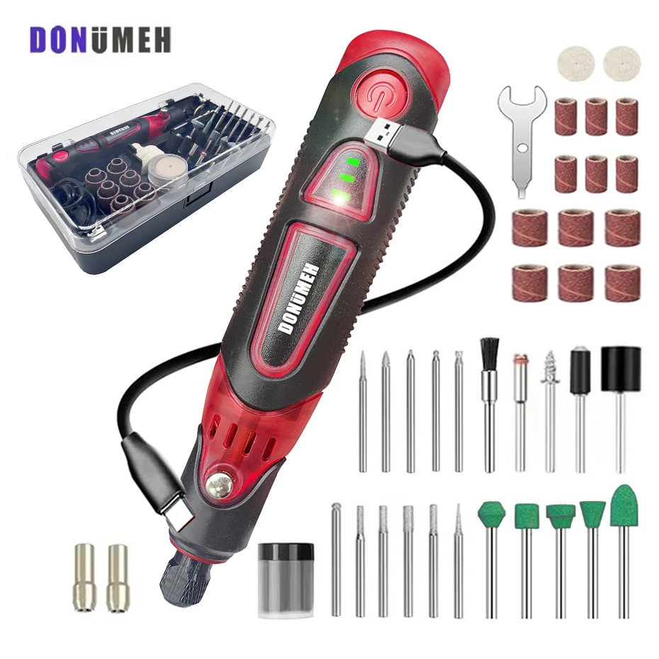 Best Value Mini ชุดเครื่องมือโรตารี่ไร้สาย 3.6v เครื่องบดแบบชาร์จไฟได้ 3 ความเร็ว Type-c อเนกประสงค์