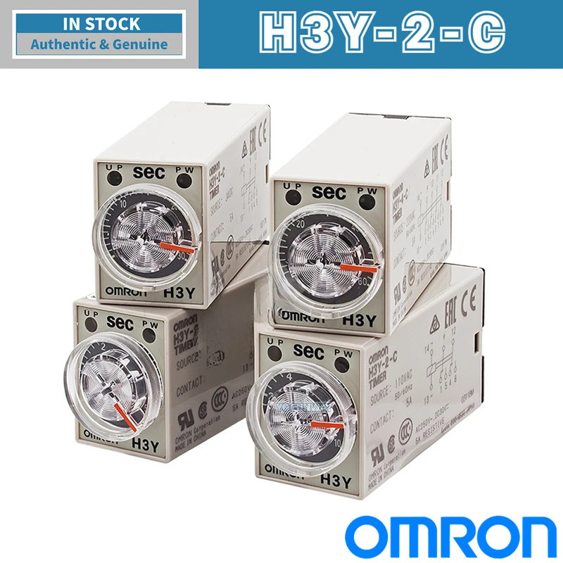 ใหม่แท้ญี่ปุ่น OMRON Solid-state Timer Relay H3Y-2-C AC220V DC24V 1S 5S 10S 30S 60S 3M 30M