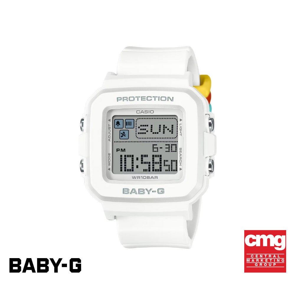 CASIO นาฬิกาข้อมือผู้หญิง BABY-G รุ่น BGD-10L-7DR สายเรซิ่น สีขาว