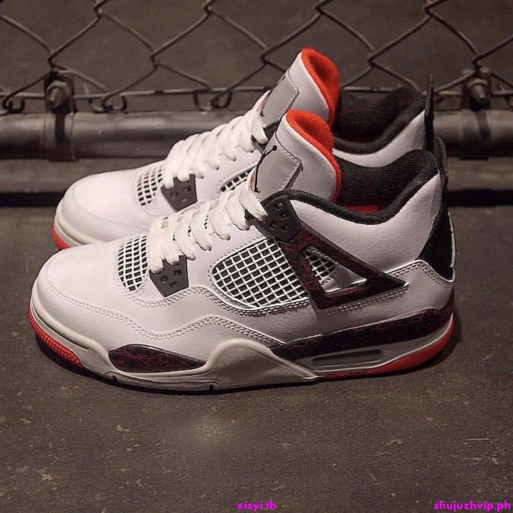 รองเท้าบาสเก็ตบอล AJ Jordan 4 สุดฮอตของแท้ \nAJ 4 AJ4 Bugs Bunny Hot Lava รองเท้าบาสเก็ตบอลหินอ่อนสี