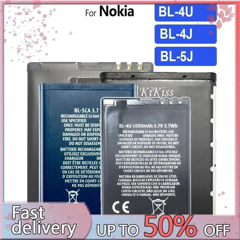 BL-4U BL-4J BL-5J แบตเตอรี่สําหรับ Nokia C6 620 C5-03 5250 5330 E75 5530 5730XM 6212 E66 5800 5230 5