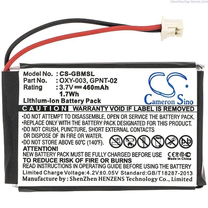 Cameron Sino 3.7V 460mAh เกมคอนโซลแบตเตอรี่ OXY-003 GPNT-02 สําหรับ Nintendo Game Boy Micro OXY-001 