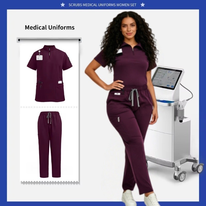 SPA Uniform Doctor Nurse Scrub Care Uniform ผู้หญิง Jogging Care Scrub Uniform หลากสี