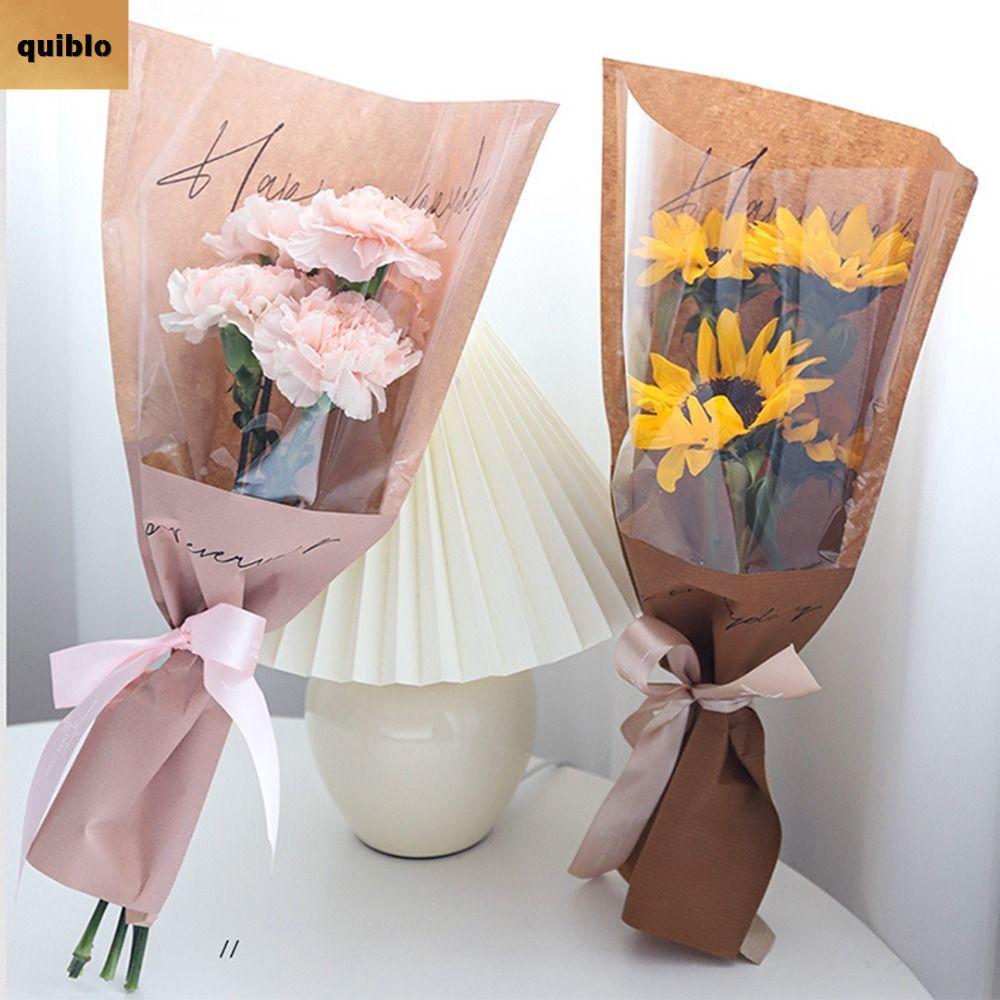 QUIBLO 20/30PCS Rose Packing Sleeve Bag, Wrapping Sleeve Single Rose Bouquet Packing Bag, Plastic Fl