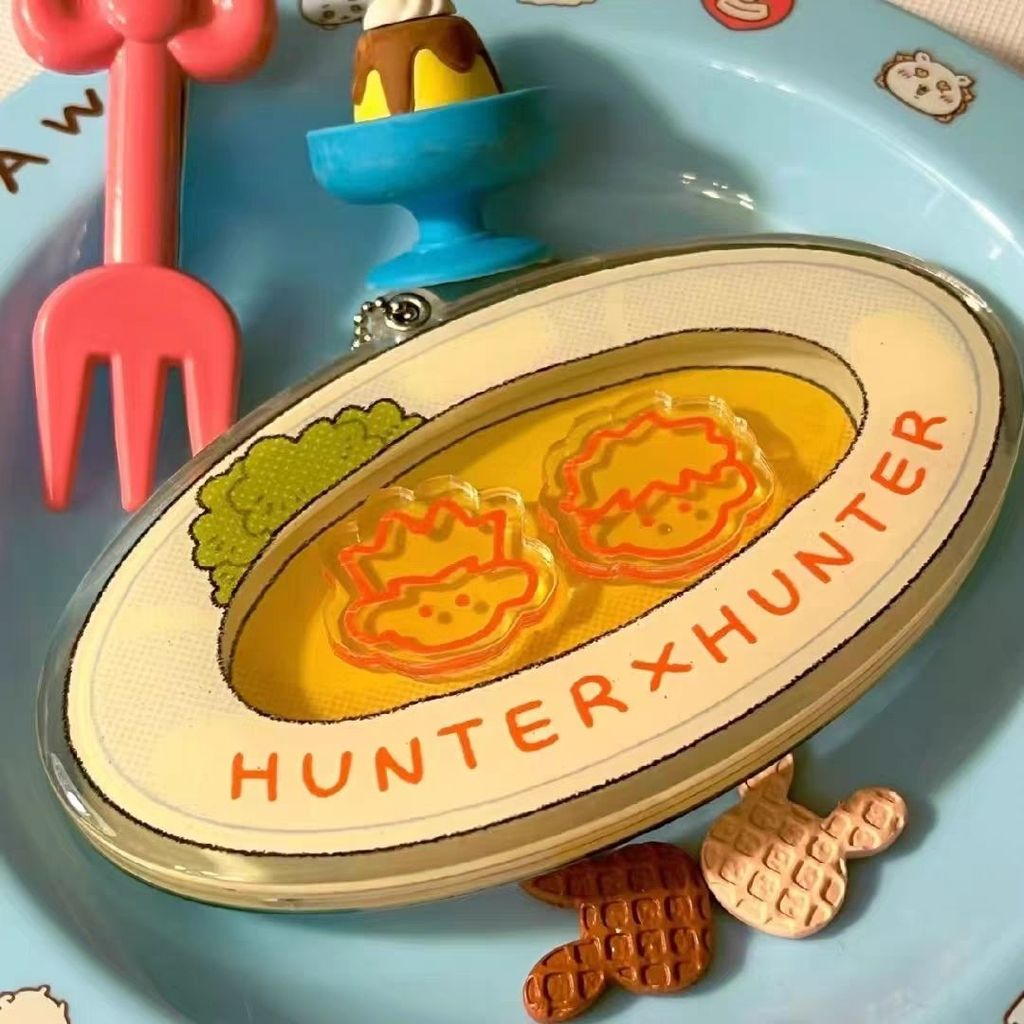 HUNTERHUNTER Omurice Shaker อะนิเมะพวงกุญแจ Killua Zoldyck อะคริลิค Key Chain Gon Freecss Key แหวนกระเป๋าจี้อุปกรณ์เสริมของขวัญ