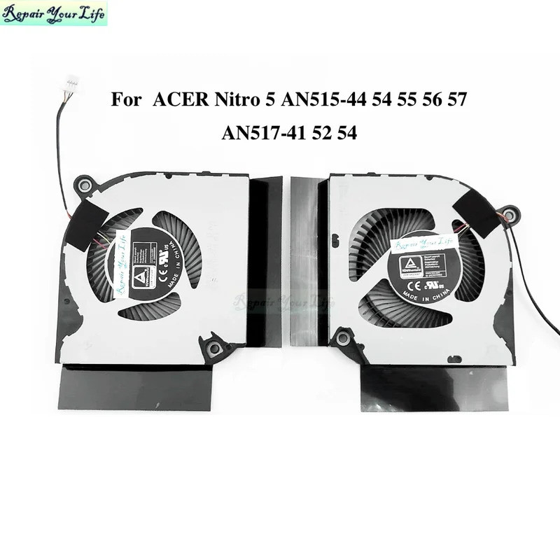 *CPU & GPU พัดลมระบายความร้อนแล็ปท็อปสําหรับ Acer Nitro 5 AN517-41 AN517-52 54 AN515-44 AN515-55 AN5