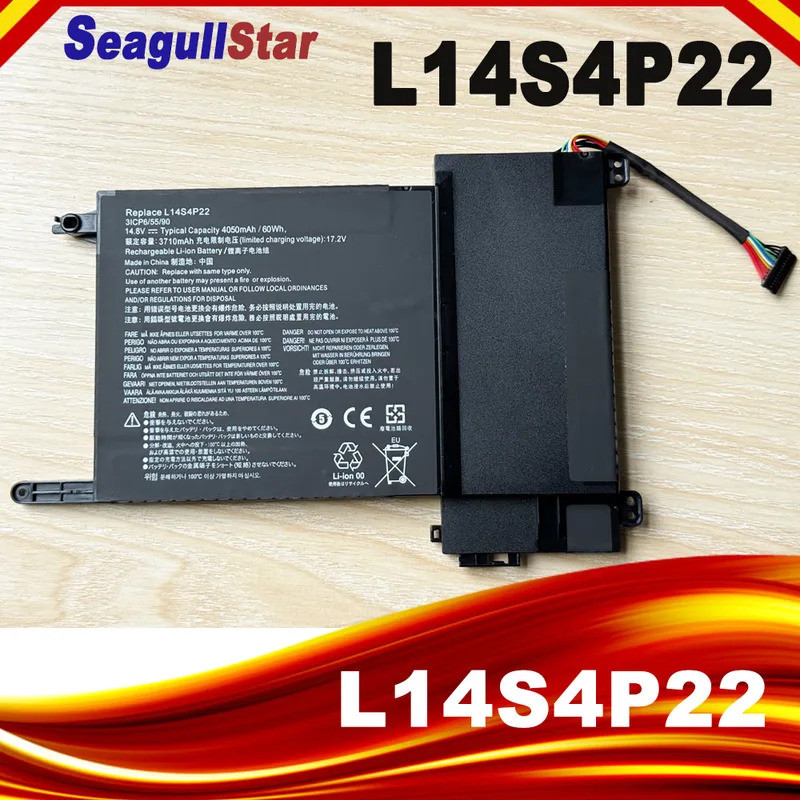 ใหม่ L14S4P22 แบตเตอรี่แล็ปท็อปสําหรับ Lenovo IdeaPad Y700 Y701 Y700-17iSK Y700-15ISK Series L14M4P2