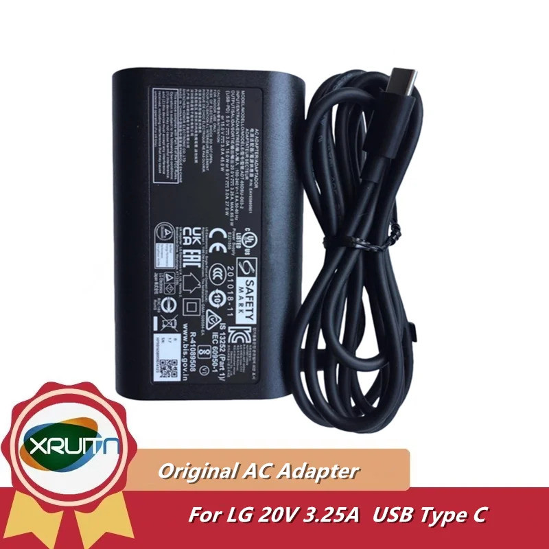 Original AC Adapter Charger สําหรับ LG 20V 3.25A 65W Type-C ADT-65DSU-D03-2 15Z90Q 17Z90Q 14Z90P 16Z