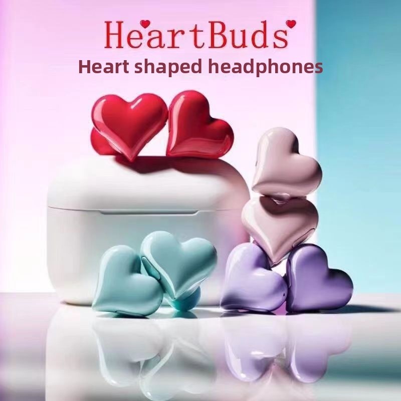 Heartbuds heartbuds ชุดหูฟังบลูทูธ TWS รูปหัวใจตัดเสียงรบกวนกีฬากันน้ําเหมาะสําหรับ Apple Huawei