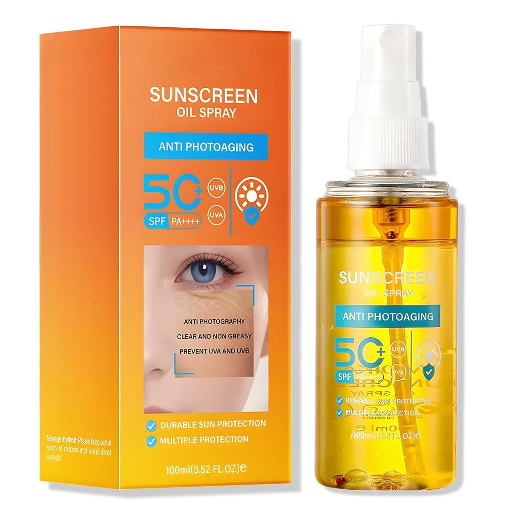 DAMUSI Sunscreen Oil Body Sunscreen Spray SPF 50 Brightening Sunscreen Mist Moisturizing Light Body 