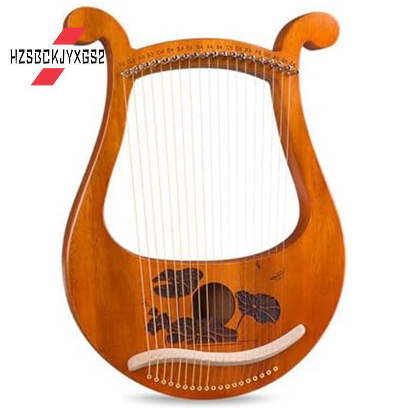Hzsbckjyxgs2Lyre 19 String Beginners Harp,Portable 19-Tone Small Harp 19-String Lyre เครื่องดนตรีไม้
