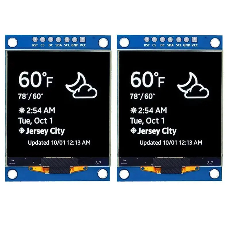 1.5 นิ้ว 128X128 โมดูล OLED SPI 2 ชิ้นหน้าจอ OLED สําหรับ Raspberry Pi 7Pin SPI จอแสดงผล OLED สําหรั