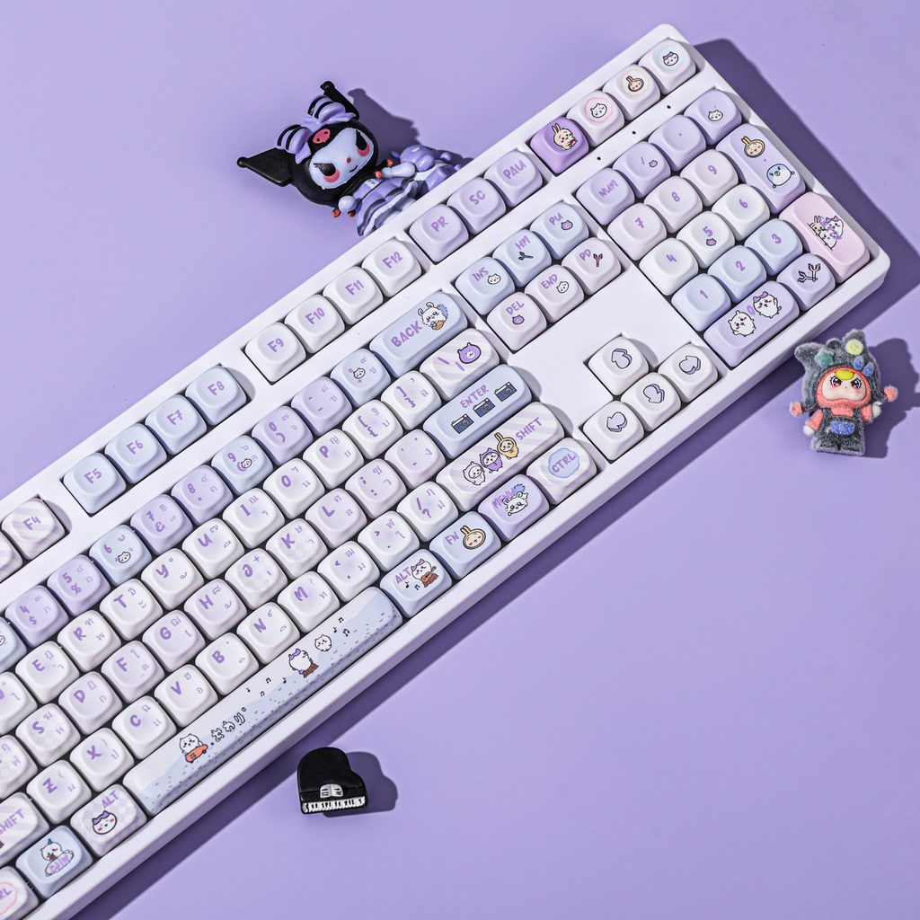 【พร้อมส่งจากไทย】น่ารักสาม Little Ones Keycaps ชุด MOA High PBT Profile Dye-sublimation Keycap สําหรั