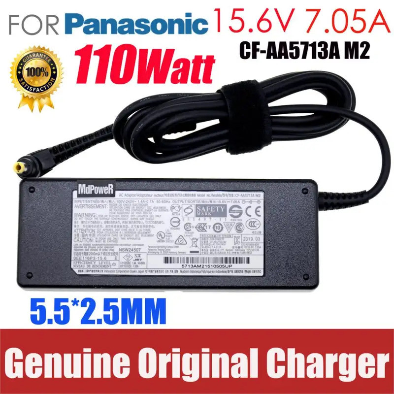 ของแท้ CF-AA5713A2E 15.6V 7.05A AC Power Adapter สําหรับ Panasonic TOUGHBOOK CF-31 CF-52 CF-53 CF-AA