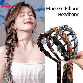 <BYCE-t> Ribbonb , Vintage Wave พร้อมริบบิ้นลายดอกไม้ &b - ที่คาดผมเอฟเฟกต์มงกุฎสูงแบบพลิกกลับได้