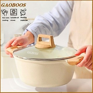 Gaoboos Non Stick Pot Stock Pot Soup Pot Maifan Stone Coating Casserole Sauce Pot with Lid induction