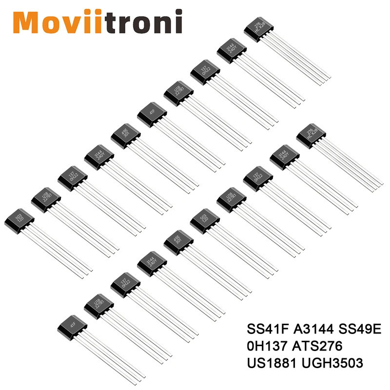 10pcs SS41F A3144 SS49E 0H137 ATS276 US1881 UGH3503 Hall Effect Sensor TO-92 Hall องค์ประกอบเซ็นเซอร