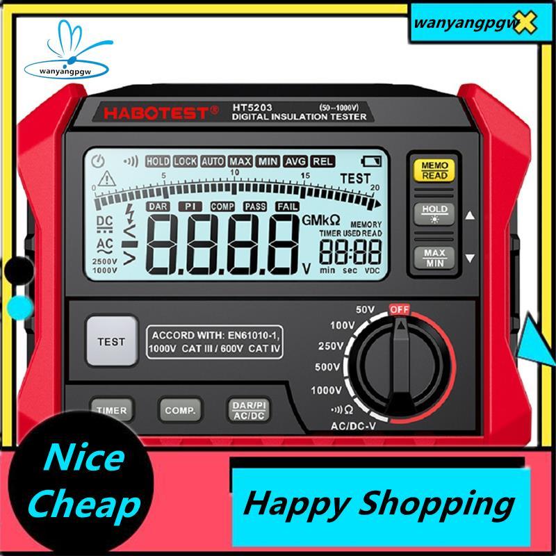 RCD/Loop Leakage Tester LCD เครื่องวัดความต้านทานแบบดิจิตอล 0-100GΩ DC 1000V AC 750V เครื่องทดสอบสวิ