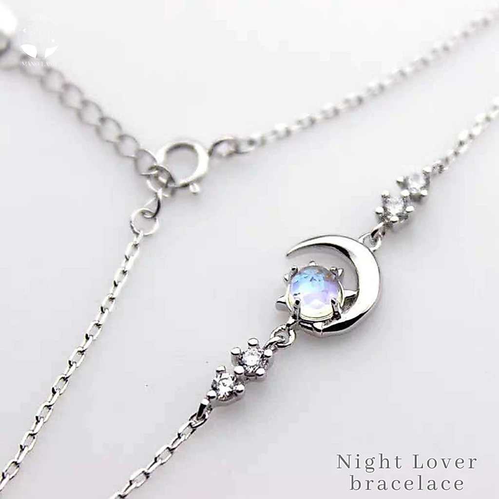 MNL💗Night Lover สร้อยข้อมือ พระจันทร์ดาว สำหรับคู่รัก ความหมายดี เครื่องประดับแฟชั่นเงินแท้ สไตล์มินิมอล เกาหลี ครบรอบ