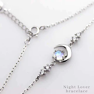 MNL💗Night Lover สร้อยข้อมือ พระจันทร์ดาว สำหรับคู่รัก ความหมายดี เครื่องประดับแฟชั่นเงินแท้ สไตล์มินิมอล เกาหลี ครบรอบ