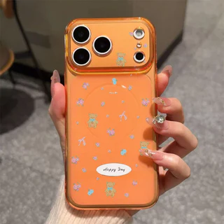 หมีน้อยน่ารัก For iPhone เคสไอโฟน 11 12 เปลือกที่เรียบง่าย 13 14 15 16 17 PLUS B4PRO MAX X XS MAX XR 7/8PLUS