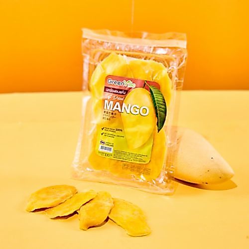 🔥Best Seller 100 g.🔥 มะม่วงอบแห้ง GreenVille Soft Dried Mango 🥭ชิ้นใหญ่ อร่อยสุด เกรดส่งออก สูตรน้ำตาลน้อย 100 g, มี อย.