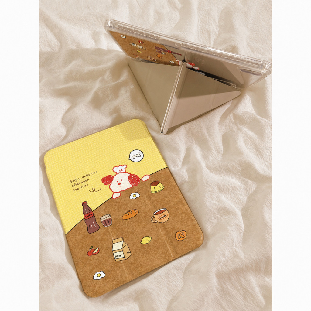 เคส iPad ลายหมีวินเทจคาเฟ่ครีม Gen11 Gen10 Gen9/8/7 Air11 Air4/5 Air6/7/8 Pro11 พร้อมส่ง