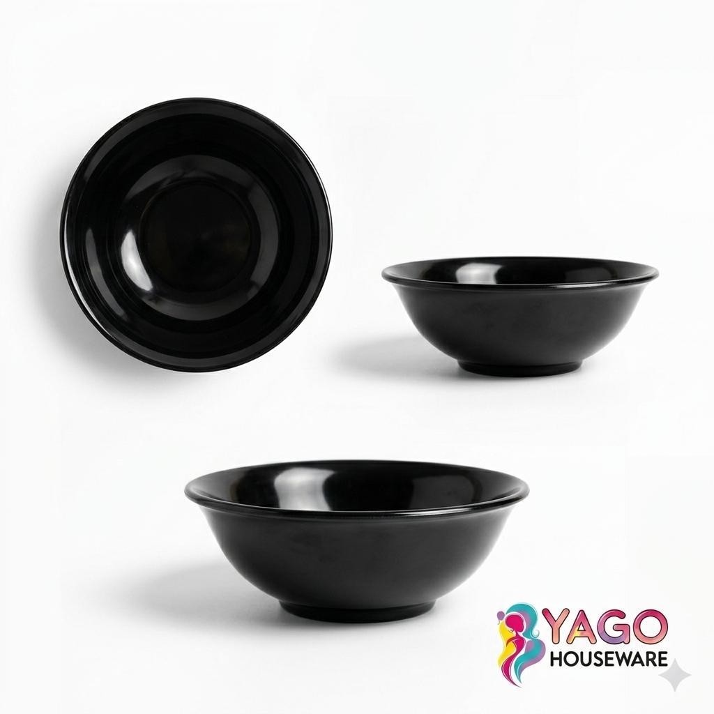 • Yago Houseware ชามเมลามีนสีดํา DW 608 ชามเสิร์ฟเกลียว 19 ซม.
