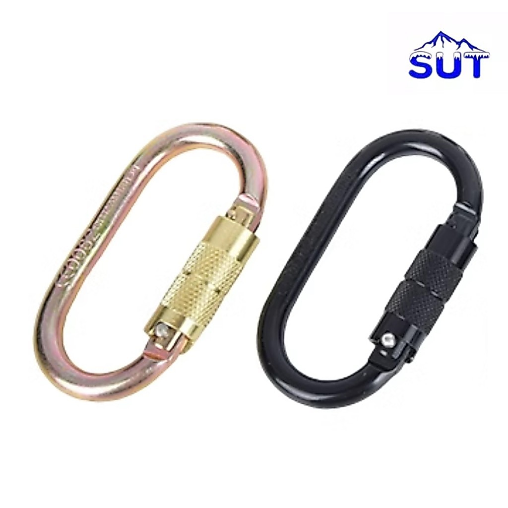 คาราบิเนอร์ Carabiner เหล็ก Tyep-O-EN 25kN ยี่ห้อ : SUT ล็อคอัตโนมัติ สี SUT-25010