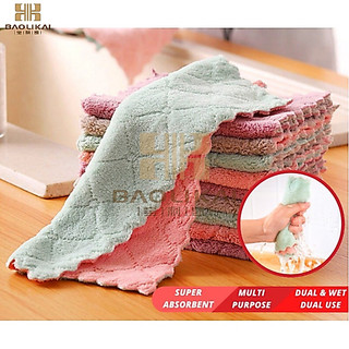 Microfiber cleaning cloth hand wash kitchen towel double-sided thick (16x27)