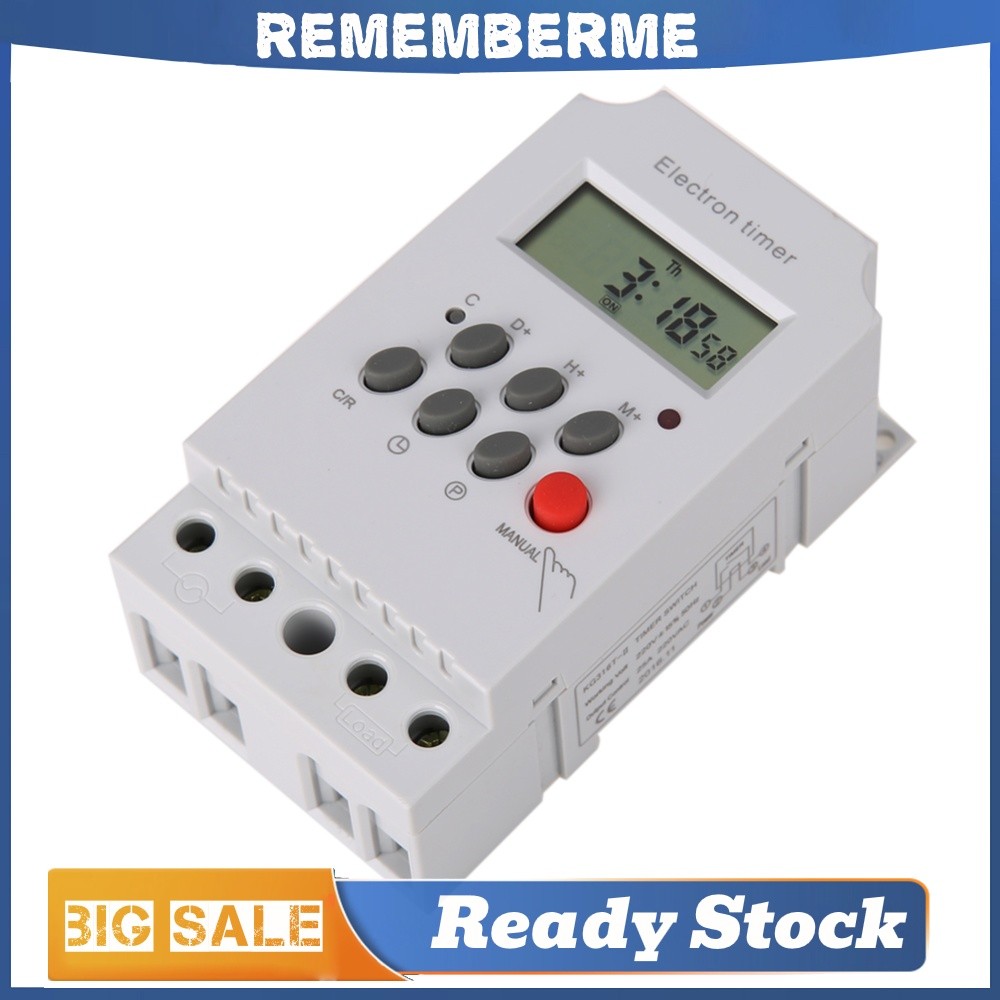 AC 220V 25A โปรแกรมควบคุมสวิตช์จับเวลาอิเล็กทรอนิกส์ KG316T-II
