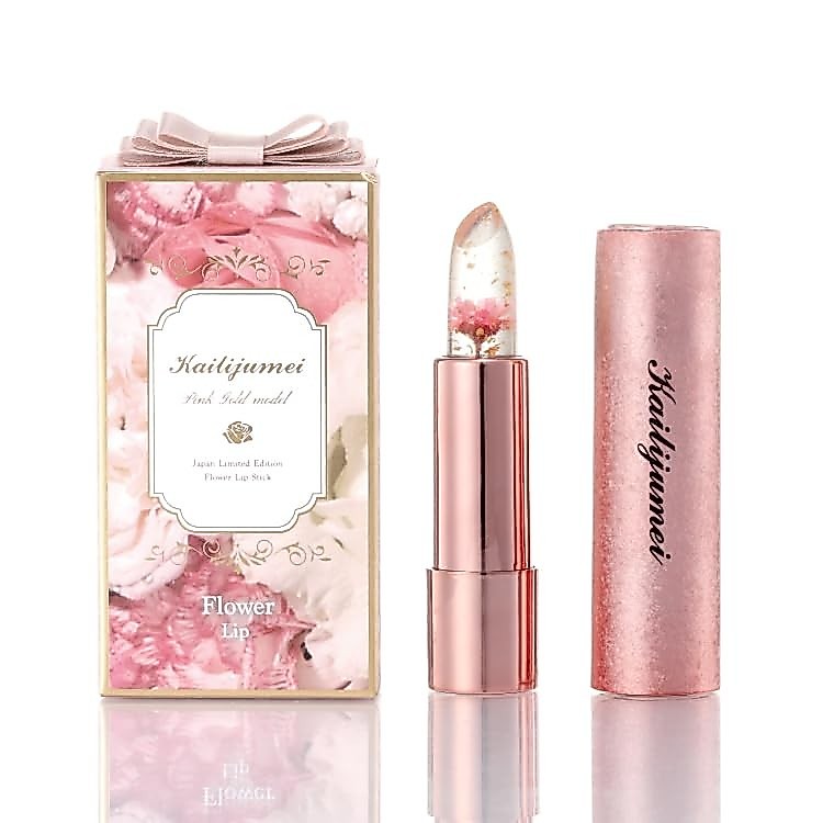 【Direct from Japan】 Kailijumei ลิปกลอสดอกไม้รุ่น Pink Gold ลิปลายเซ็ตเปลี่ยนสีได้ตามอุณหภูมิ เนียนนานจากญี่ปุ่น สัมผัสความงามไม่ซ้ำใครพร้อมส่วนผสมธรรมชาติให้ความชุ่มชื้น