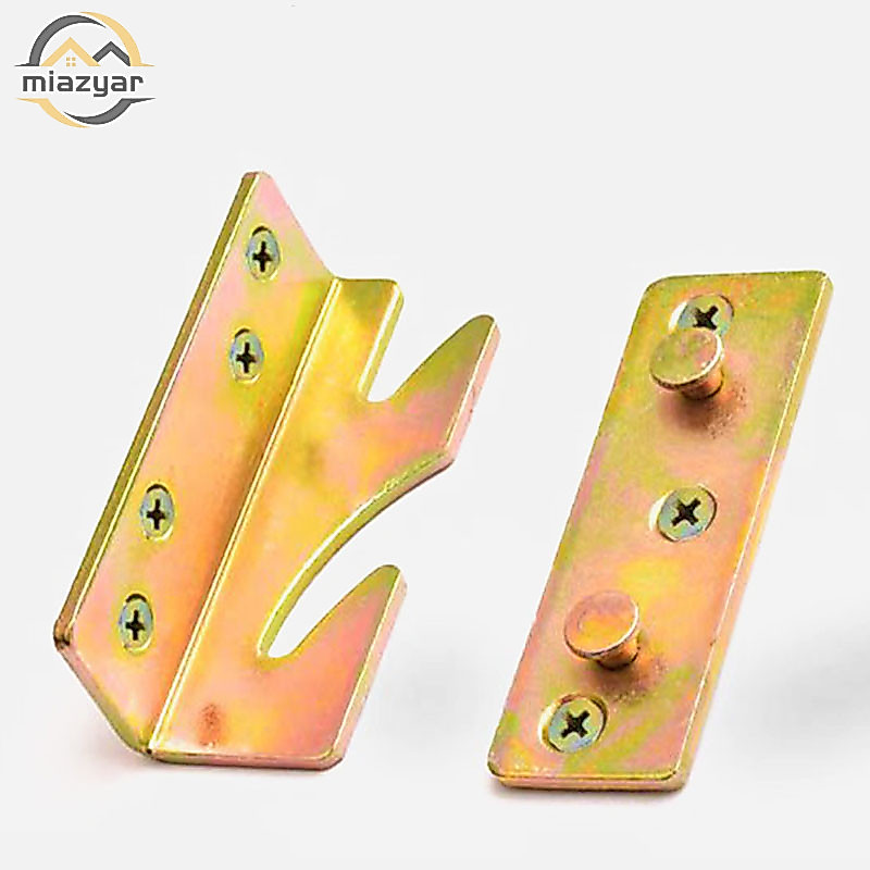 😍COD😍ตะขอเกี่ยวเตียง สลักหัวเข็มขัดเฟอร์นิเจอร์ 1แพ็ค 4 ชุด Bed hinge