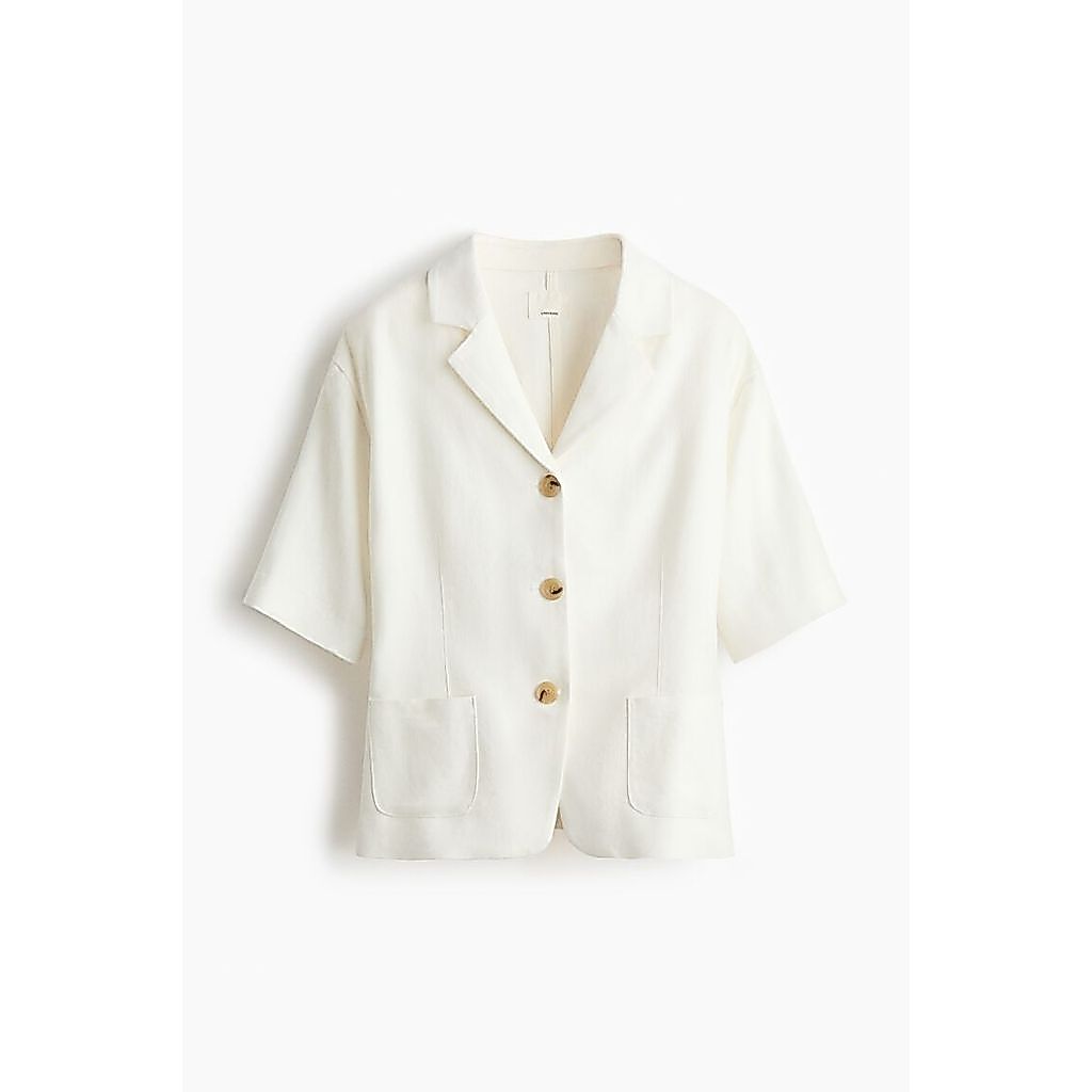 H&M(เอชแอนด์เอ็ม) เบลเซอร์แขนสั้นผสมผ้าลินิน ผู้หญิง 1329971_1