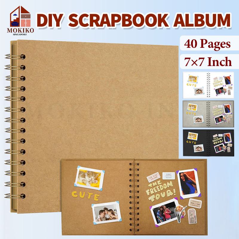 SGDIY Scrapbook อัลบั้มอัลบั้มภาพ Memory Book กระดาษคราฟท์ 7 โน้ตบุ๊คสําหรับงานแต่งงานครบรอบ Baby Shower Mothers Day