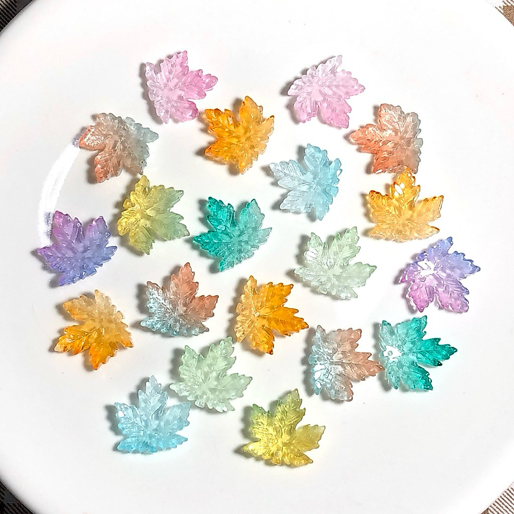 🍁ใบเมเปิ้ลแก้ว🍁ซองละ10ชิ้น ขนาด20*20cm. พร้อมส่งจากไทย