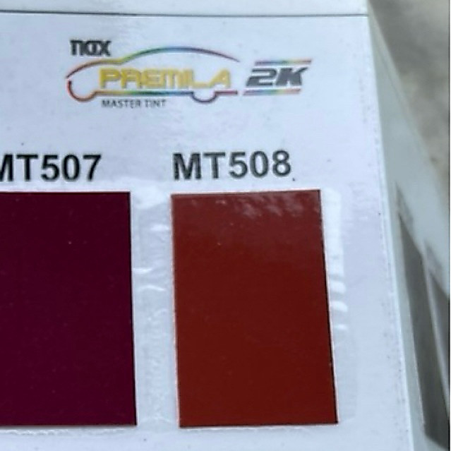 แบ่งขาย MT 508 แม่สีพ่นรถยนต์ nippon paint nax premilla 2k สี Indian Red น้ำตาลแดงทึบ
