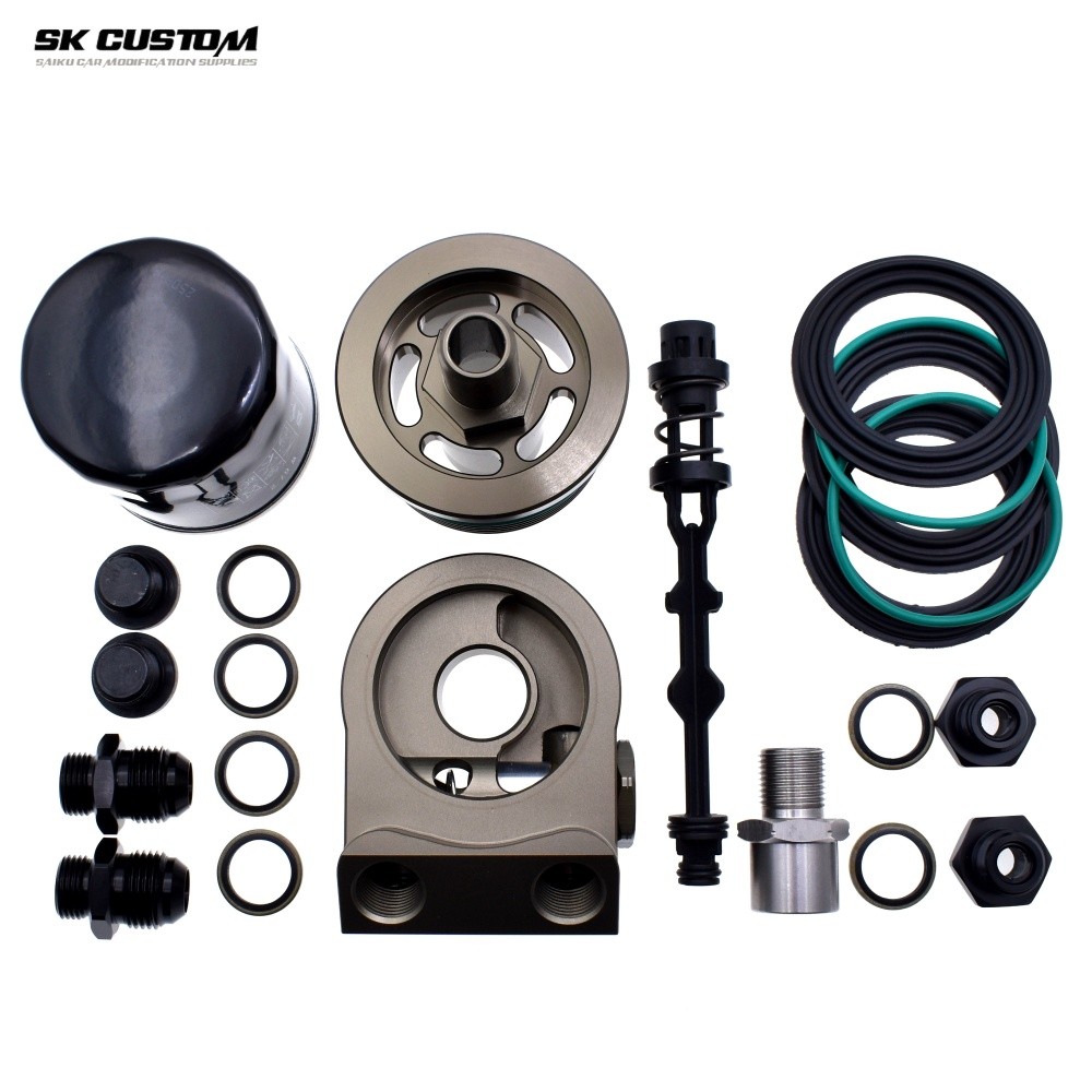 SK CUSTOM Volkswagen Audi Third Generation EA888 หม้อน้ําน้ํามันเค้กเครื่องยนต์ Thermostatic Cooler 