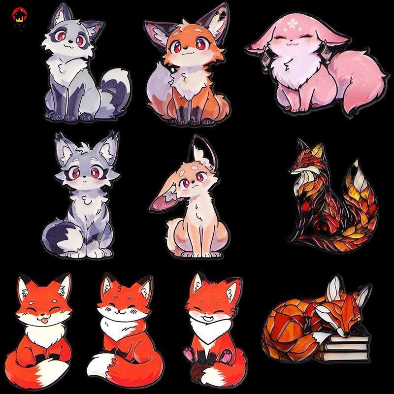 [pto] น่ารัก Fox Enamel Pins เข็มกลัดโลหะ Bapa หมวกกระเป๋าคอปกป้ายเครื่องประดับคอลเลกชันของขวัญ [TH]