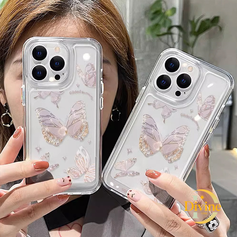 เคสใส TPU Soft Case Butterfly iPhone Case เหมาะสําหรับ iPhone 13 7P/8P-DE