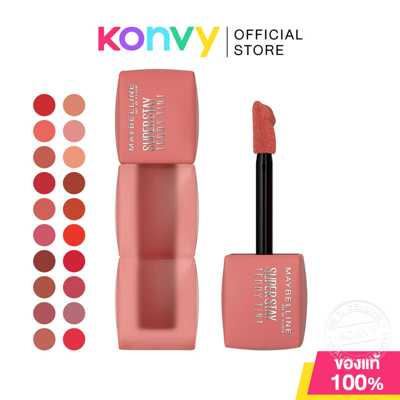 Maybelline New York Super Stay Teddy Tint 5ml เมย์เบลลีน นิวยอร์ก ลิปสติกเนื้อทินท์ สัมผัสนุ่ม