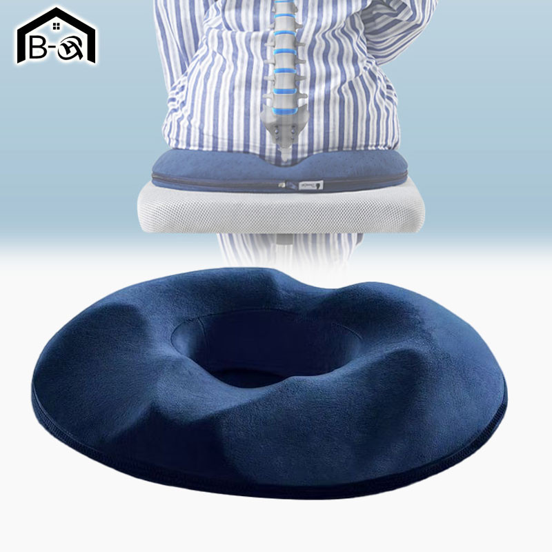 BHQ หมอนรองนั่ง ริดสีดวงทวาร เมมโมรี่โฟม นุ่มสบาย ออกแบบตามหลักสรีระ ระบายอากาศดี