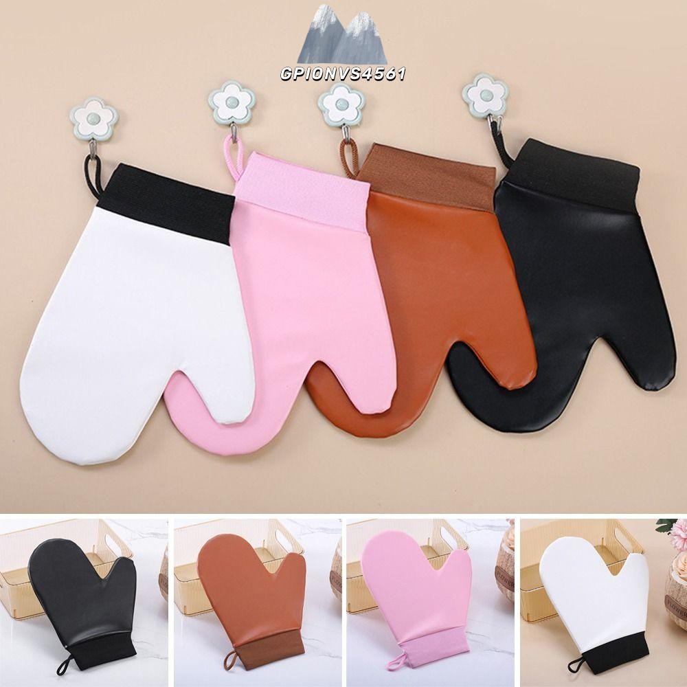 GPIONVS4561 Self-Tning Mitt, หนังถุงมือโลชั่นบํารุงผิวแบบใช้ซ้ําได้, สองด้านล้างทําความสะอาดได้ Sunl