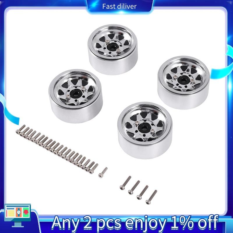 เหล็ก 1.0 Beadlock ล้อขอบล้อ Hub สําหรับ 1/24 RC Crawler รถ Axial SCX24 Deadbolt C10